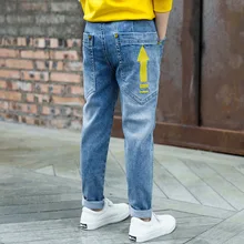 Джинсовые брюки для мальчиков; весенняя одежда; Новинка года; стильная детская одежда в Корейском стиле; детские брюки; тонкие повседневные брюки; Sp