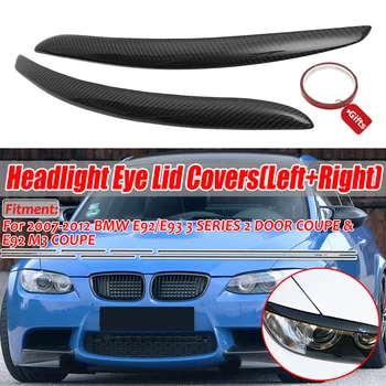 

A Pair 3K Carbon Fiber E92 E93 Car Front Headlight Eye Lid Covers Eyebrow For BMW E92 E93 335I 335CI For Coupe 2Dr 2007-2012
