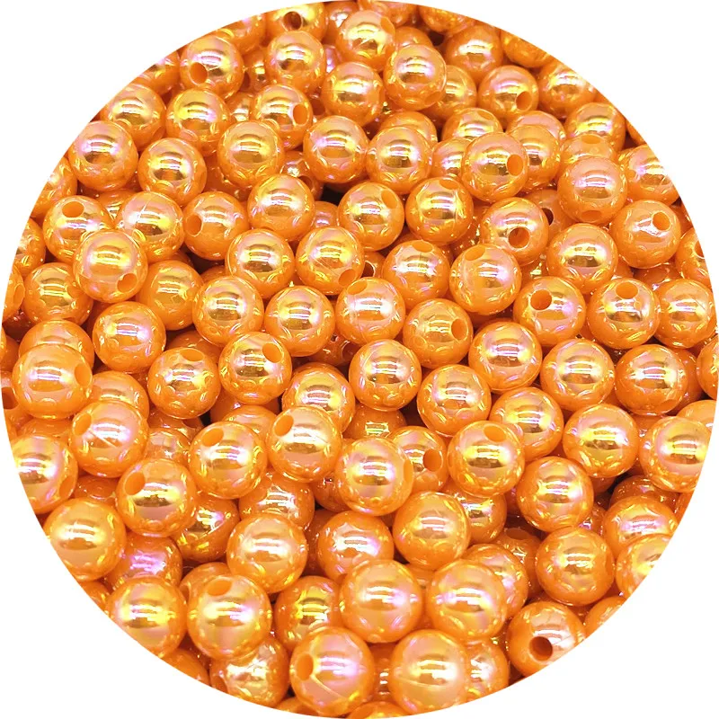 Iridescent Acrylic Beads for Jewelry and Crafting - Assorted Sizes