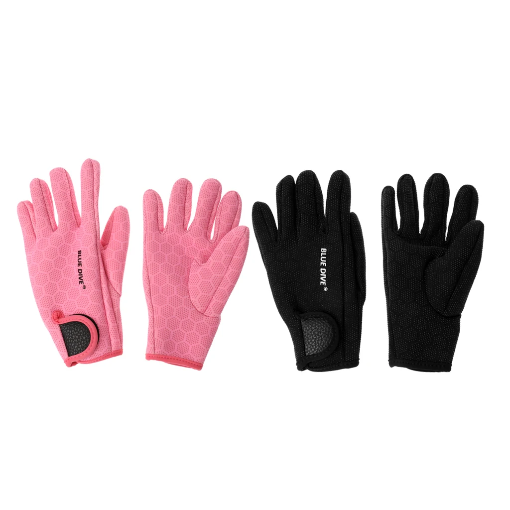 2Pair Premium Neoprene Five Finger Wetsuit Gloves Anti Slip Gloves Equipment