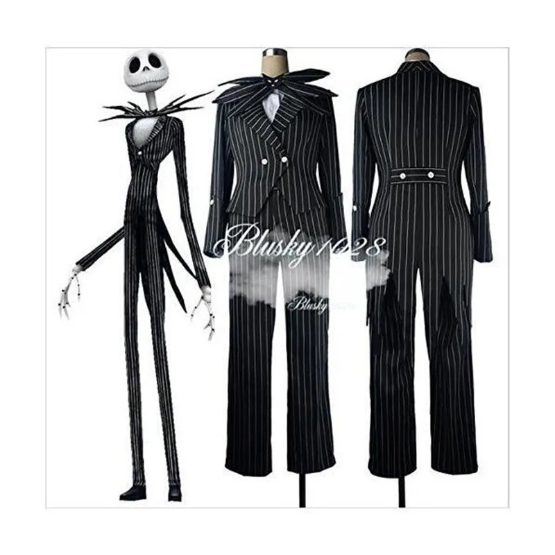 Cartoon Anime The Nightmare Before Christmas Jack Clothing Halloween Masquerade Party Jack Skellington Cosplay Prop Costume