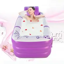 Утолщенная надувная Ванна раскладная Ванна пластиковая Ванна для взрослых Бытовая Большая двойная теплая банка для сидения и лежания вниз