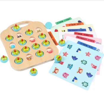 

Memory Chess Family Game Color & Shape Match Wooden Math Toy Learning and Educational Toys for Children Boys Girls