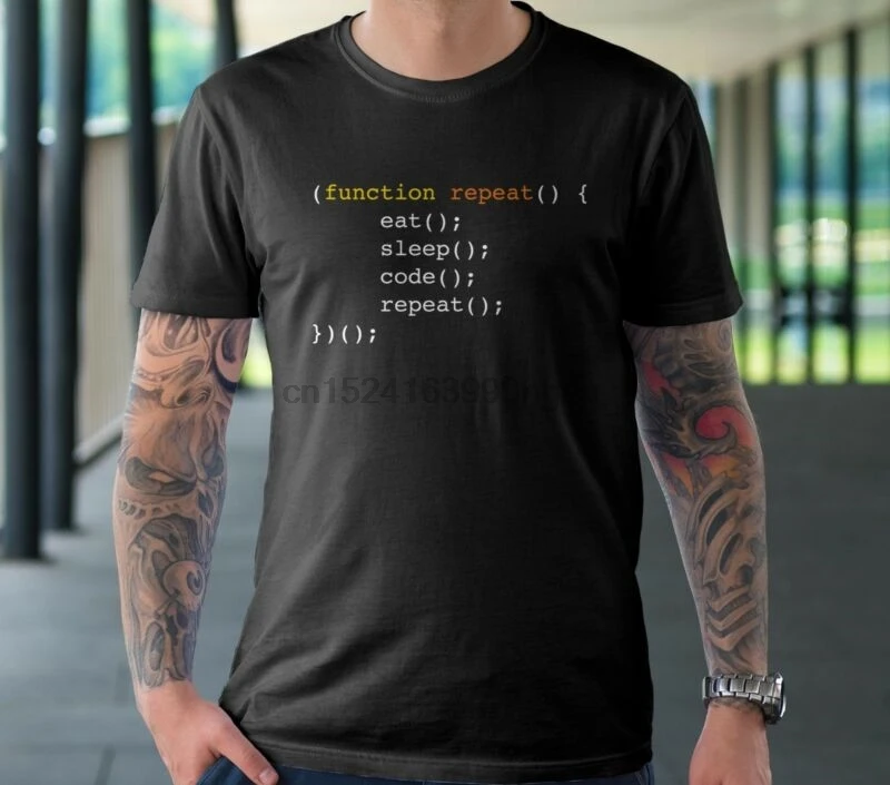 Eat Sleep Code Repeat футболка Программист гик хакер ПК Кремниевая долина|Футболки| |