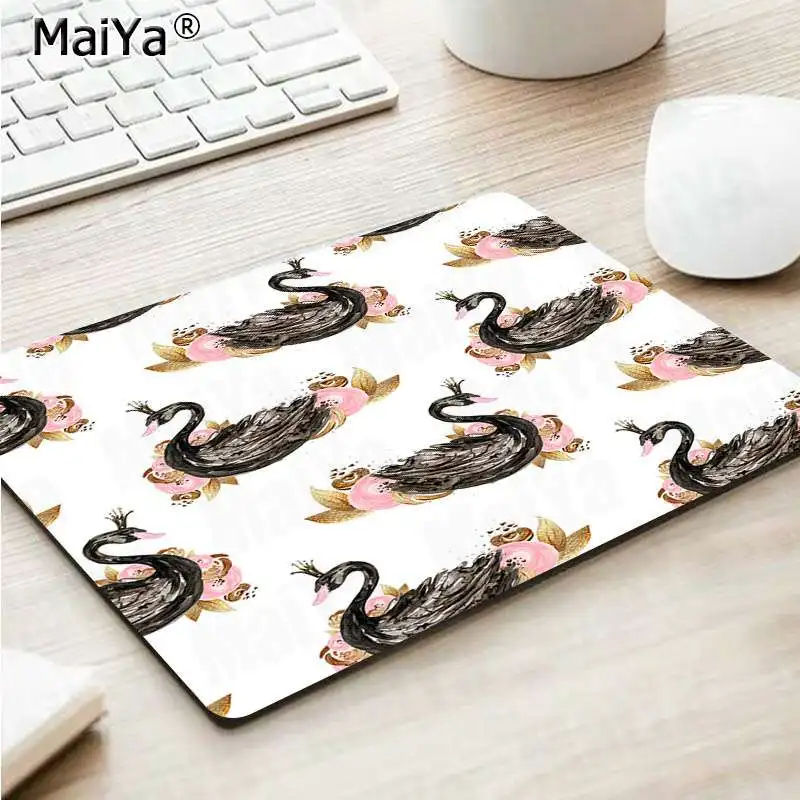 MaiYa ваш собственный Коврик Черный лебедь DIY дизайн игровой с узором коврик для мыши топ продаж игровой коврик для мыши - Цвет: No Lock Edge18x22cm