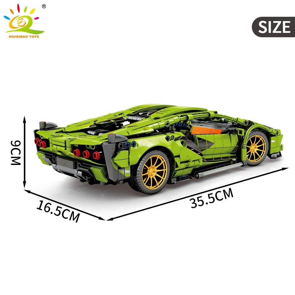 HUIQIBAO 1254 шт. гоночный автомобиль суперкар Скорость чемпионов DIY строительные
