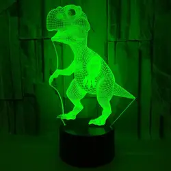 Вечерние декоративные подарки для спальни Led 3D иллюзия 7 цветов дома в форме динозавра USB питание ночник сенсорный контроль день рождения