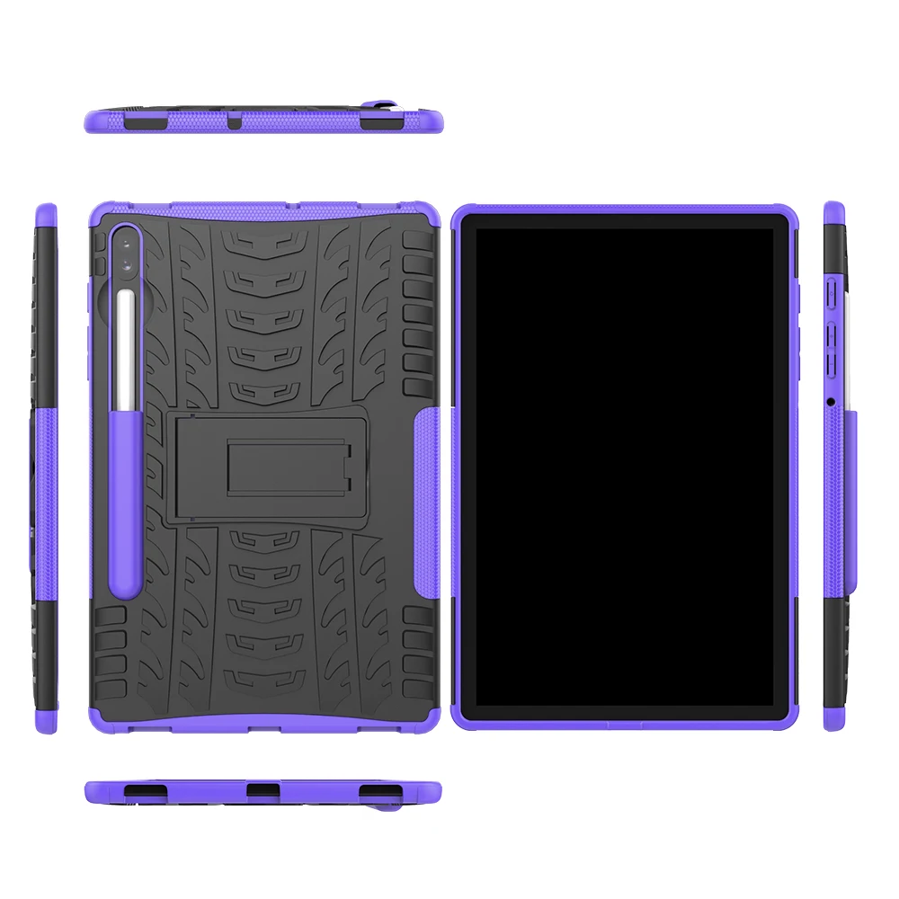 purple Чехол для планшета для samsung Galaxy Tab S6 10,5 SM-T865 SM-T860 безопасный противоударный сверхпрочный силиконовый Жесткий держатель - Цвет: purple