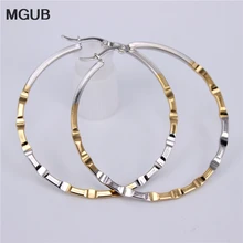 Горячая Распродажа классические ювелирные изделия из нержавеющей стали большие гладкие круглые серьги-кольца для вечеринки для женщин ювелирные изделия LH779