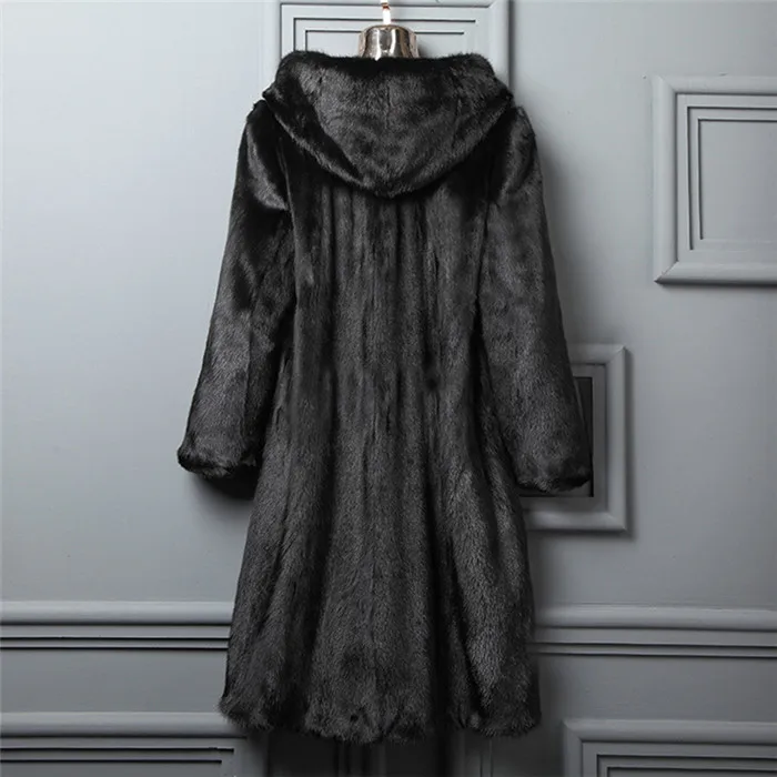 Высококачественный норковый меховой жакет плюс размер S-6XL меховое пальто; Парка женская зимняя длинная утолщенная меховая шуба уличная одежда A1131