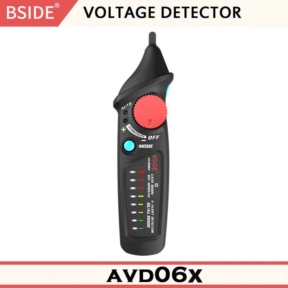 AVD06 двухрежимный Бесконтактный детектор напряжения переменного тока 12-1000 в автоматический/ручной NCV тестер проверка чувствительности провода Регулируемый - Цвет: AVD06X(Red)