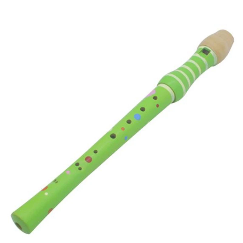 Green ELOS-8-Hole флейта кларнет пикколо-труба игрушки Дерево раннее образование игрушки музыкальное образование музыкальный инструмент - Color: Green