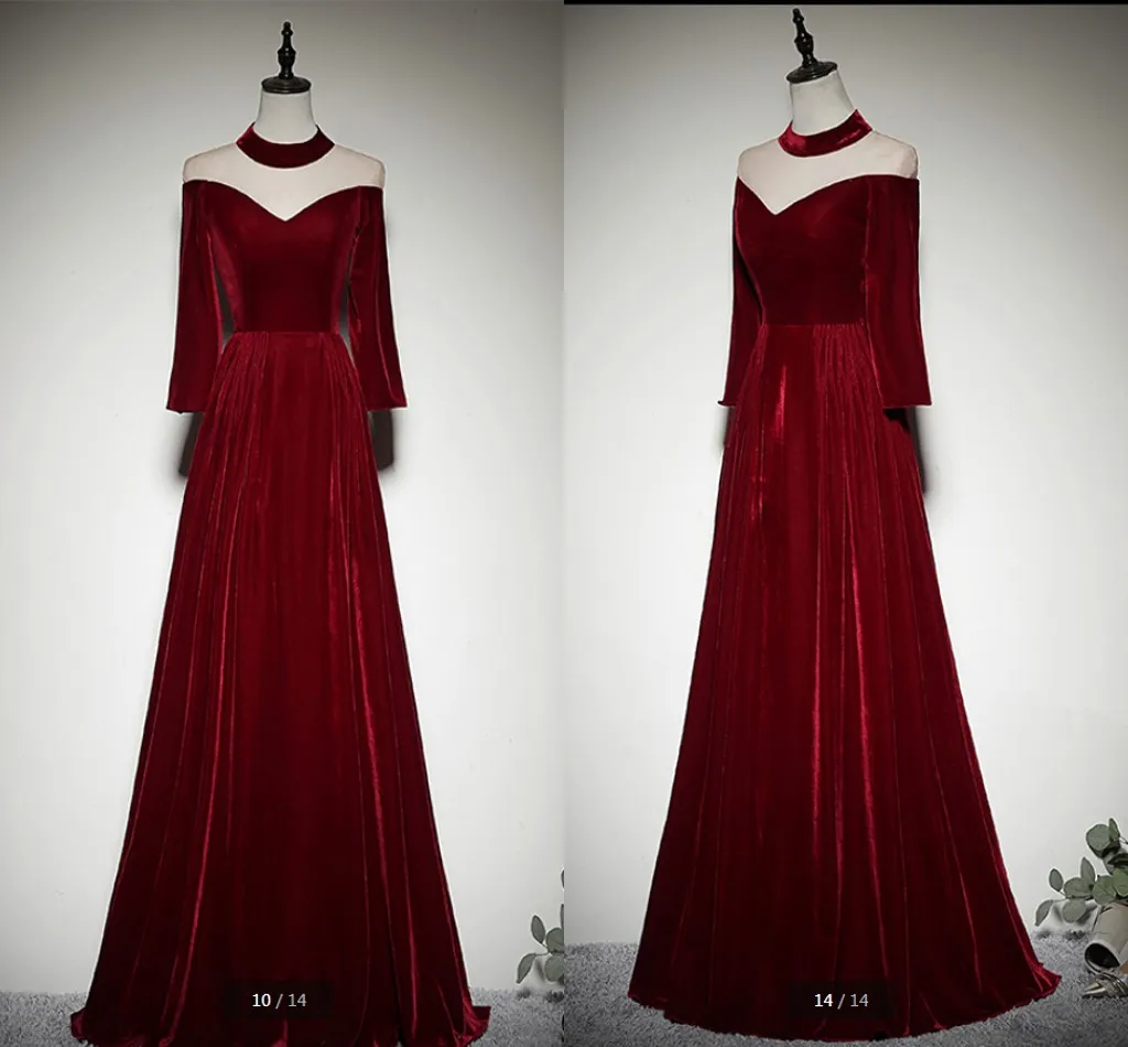 Vestido de festa винное бархатное ТРАПЕЦИЕВИДНОЕ ПЛАТЬЕ С Длинным Рукавом для выпускного вечера, сексуальное Элегантное Длинное Платье с открытой спиной для выпускного вечера, горячая Распродажа, вечернее платье