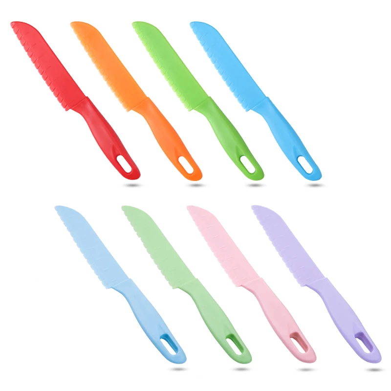 Plastic Fruit Knife Safe for Bread Lettuce Kitchen Knife Kids Chef Toddler Cooking Knive Children Paring Knives Sawtooth Cutter
