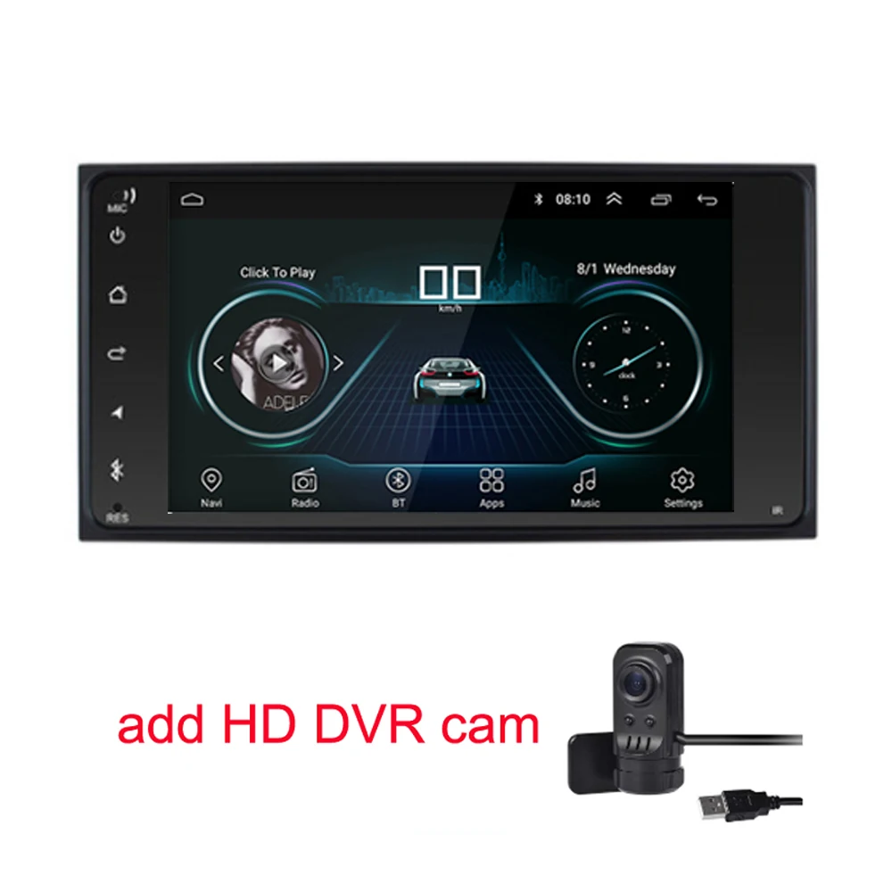 Android 8,1 подходит для Toyota old RAV4/Corolla/Vios/Hilux/фортунер ПРАДО/Terioes/CAMRY HIACE PREVIA автомобильный dvd-плеер навигация gps радио - Цвет: with DVR