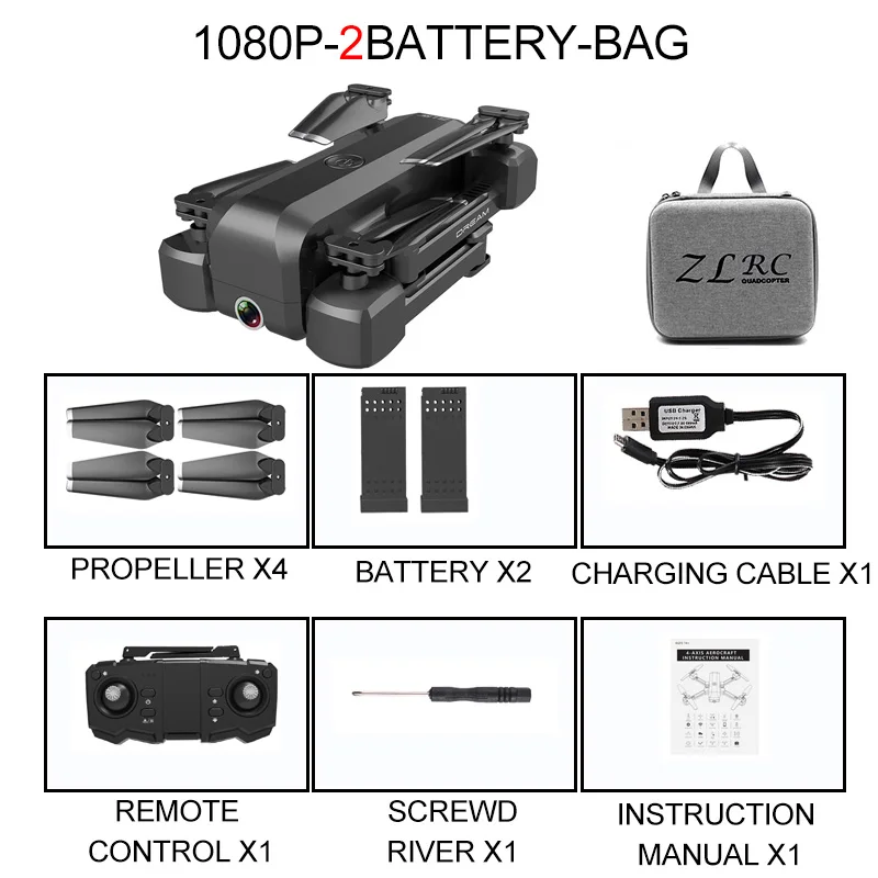 1080P 2B Bag SG706 Квадрокоптер Дрон 4K 1080P двойная камера WiFi FPV оптический поток Профессиональный радиоуправляемый Дрон складной Квадрокоптер игрушки - Цвет: 1080P 2B Bag