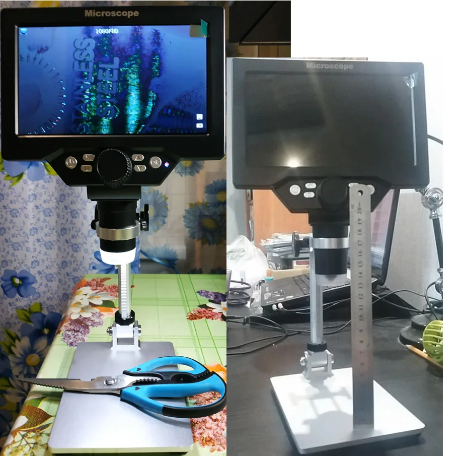 Профессиональный цифровой микроскоп 1-1200X светодиодный 12MP электронный микроскоп Эндоскоп увеличительная камера лупа для ремонта печатных плат телефонов