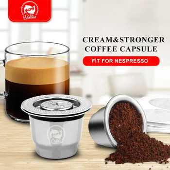 Cápsulas de café Espresso de acero inoxidable, cápsula rellenable, reutilizable, Essenza Mini