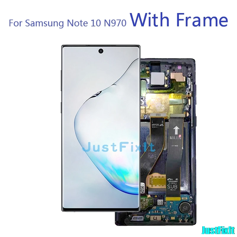 Для samsung Galaxy Note 10/Note 10 plus/Note 10+/Note 10 pro ЖК-дисплей с рамкой, кодирующий преобразователь сенсорного экрана в сборе