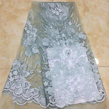 

Latest French Advanced Sequins Nigerian Lace Dress High Quality Sequins Tulle African Lace Fabric Wedding French Tulle Lace