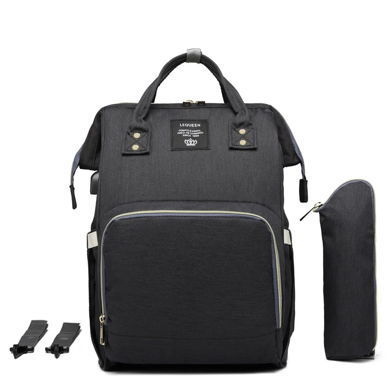 Lequeen Diaper Bag G Lequeen детские пеленки мешок с USB интерфейсом Мумия Материнство мешок большой емкости путешествия рюкзак Водонепроницаемый пеленки для ухода сумка - Цвет: Lequeen Diaper Bag G
