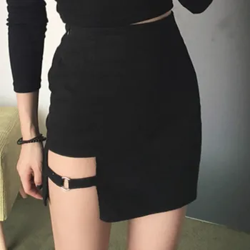 

2020 New Korean Style Black Hip Skirts Irregular Micro Mini Skirt Mini Skirt Summer Fashion Saia High Waist SL-08