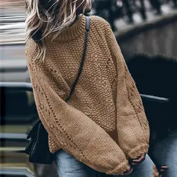 2019 Новый Повседневный пуловер зимний свитер свободный круглый вырез сплошной цвет длинный рукав вязаный свитер для женщин