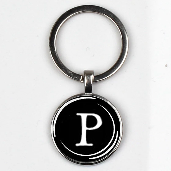 XKHLHJ 26 English alphabet keychain name first letter ABCD pendant  key chain car wallet handbag men and women jewelry gift 16