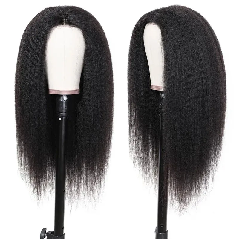 Kinky Straight 13x4 Lace Front Wigs For Women 360 Lace Frontal Wig Pre Plucked With Baby Hair Long Remy Yaki Human Hair Wigs  