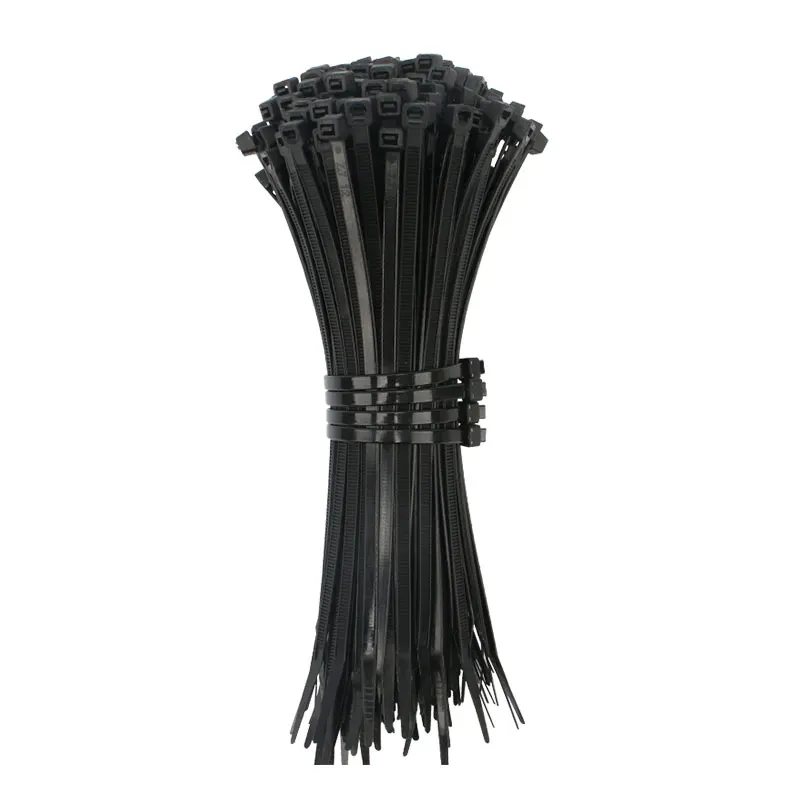 100 PCS Self-locking Plastic Nylon Tie Black 5X300 Cable Tie Fastening Ring 3X200 Cable Tie Zip Wraps Strap  Nylon Cable Tie Set