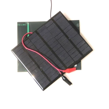 

3.5W 18V Solar Cell Polycrystalline Solar Panel Chager+Crocodile Clip For Charging 12V Battery System 165*135*3MM 2pcs