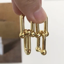 Высокое качество модные u-образные титановые стальные цепи серьги-гвоздики для женщин брендовые ювелирные изделия