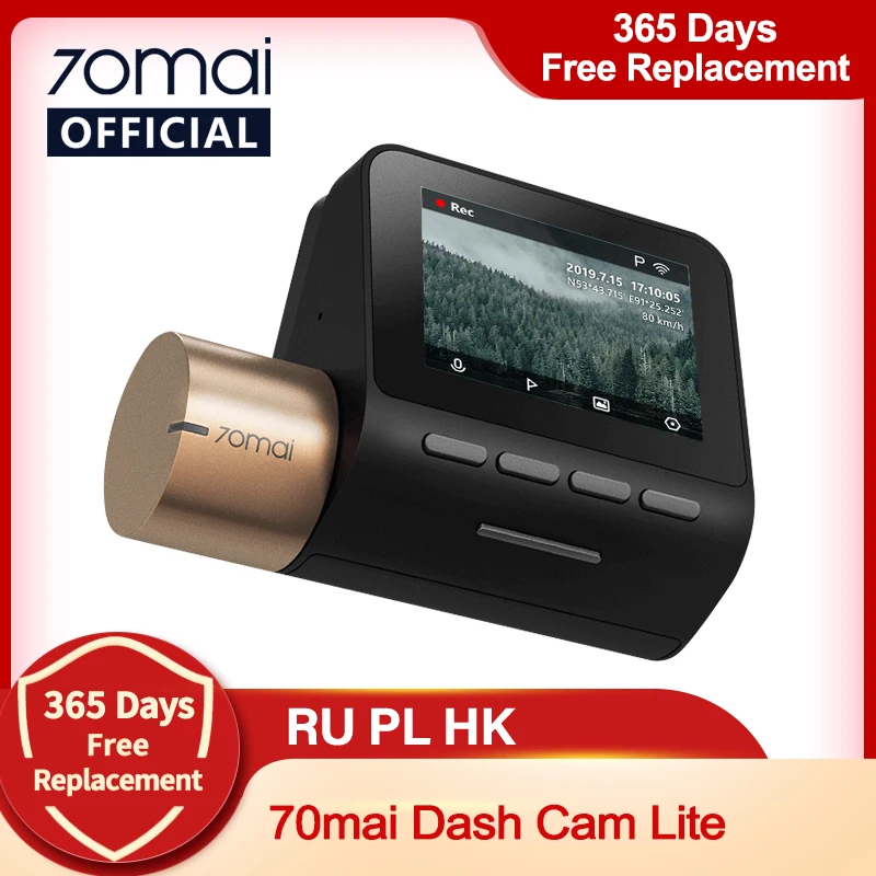 70mai видеорегистратор Lite 1080P GPS Функция скорости 70 mai камера 24H монитор парковки 130FOV