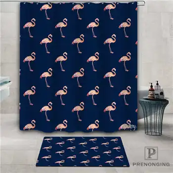 

Custom flamingos (1) Waterproof Shower Curtain Doormat Home Bath Bathroom Polyester Fabric Multi Sizes#2019-1-05-10