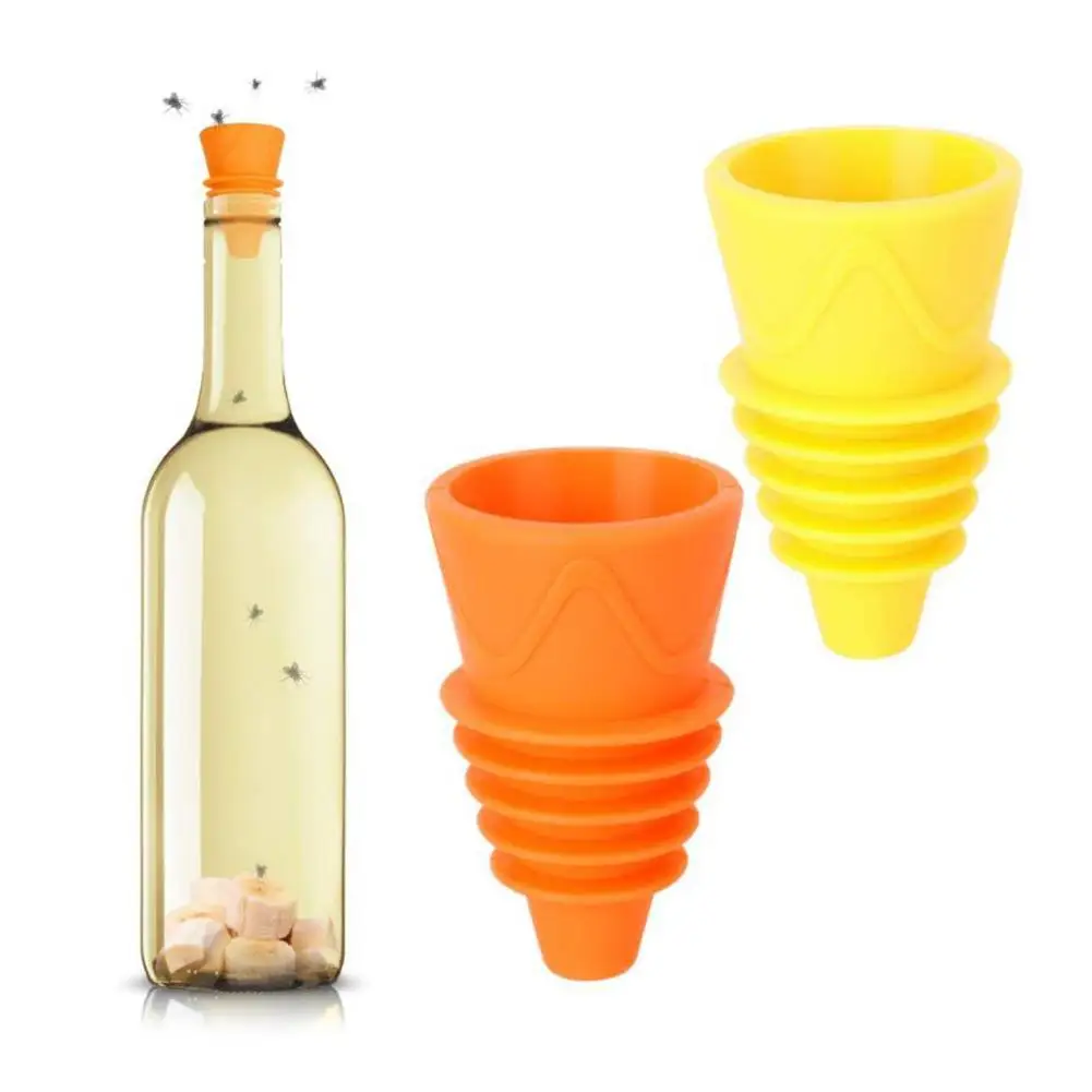 4/6/8Pcs Outdoor Indoor Kithchen Silicone Reusable Fruit Fly Traps Catcher Tool simply add some baits to the bottle trapping | Дом и сад