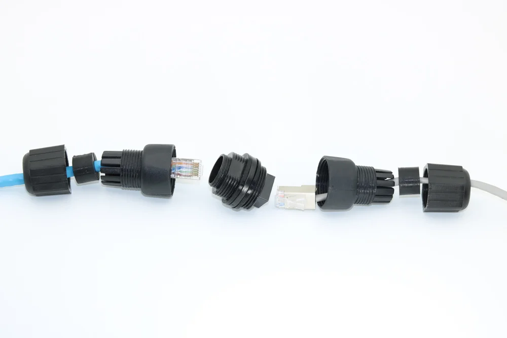 ethernet, tomada, dupla, reta, m25, f f, fêmea, 8p8c, ip67