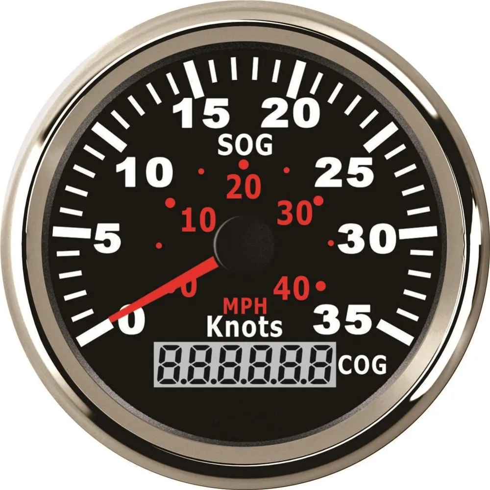 1 шт. 85 мм морские спидометры GPS Sog Cog измерительные приборы 0-35knots Белый скорость mileometer 0-40mph тюнинговый инструмент с антенной