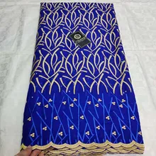 אפריקאית שוויצרית וואל 100% כותנה תחרה בד באיכות גבוהה ניגריה רקמת אבן צרפתית טהור כותנה תחרה בד לנשים 5 מטרים(China)