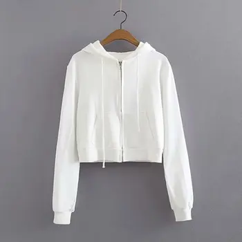 

Solid color round neck pullover sweater women loose cotton hooded sweater 2020