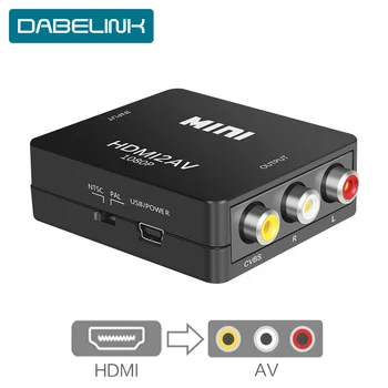 

1080P Mini Adapter HDMI to Audio Video Converter Male to Female HDMI to RCA AV/CVSBL/R Video Adapter For PS3 TV DVD Monitor PC