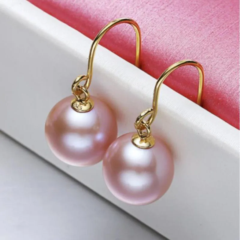 Gorgeous10-11mm серьги из розового жемчуга с южным морем 14k