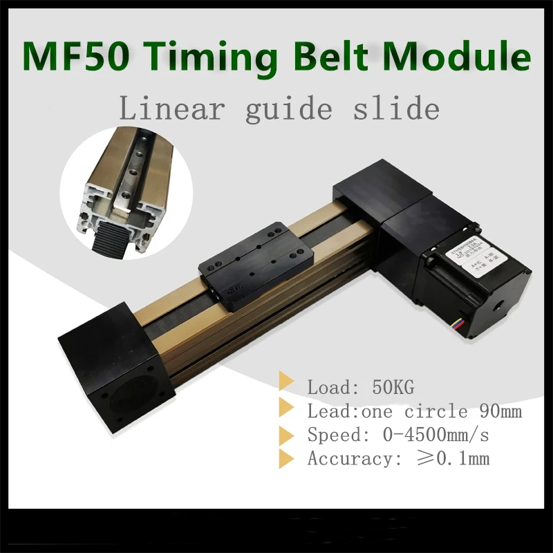 US $108.56 MF50 Sealed Synchronous Belt Module Linear Guide Slide Can Be Equipped With Various Motors