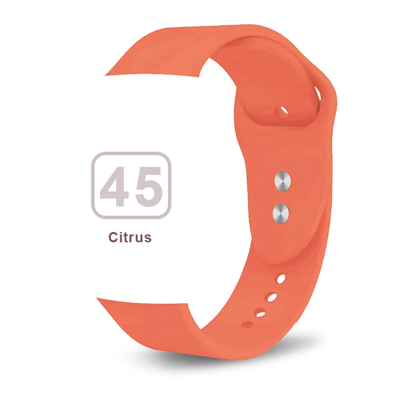 Citrus color Силиконовый ремешок для Apple Watch 38 мм 42 мм iwatch 5 ремешок 44 мм 40 мм спортивный браслет резиновый ремешок для iwatch 4 3 2 1 - Цвет ремешка: Citrus color