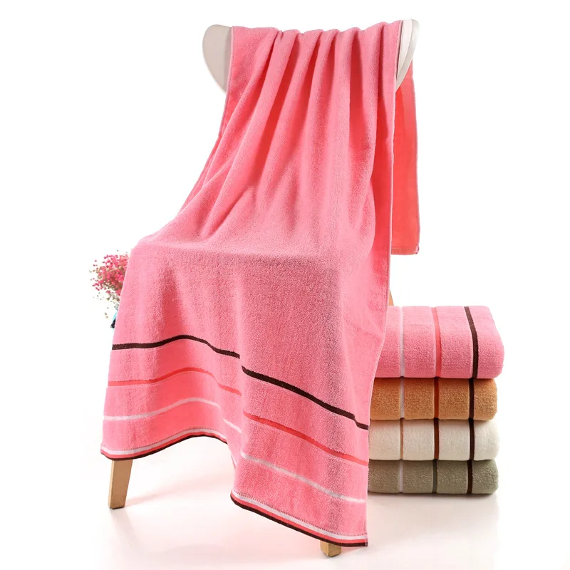 Высокоабсорбирующее полотенце для лица, плотное хлопковое одноцветное банное полотенце, пляжное полотенце для взрослых, быстросохнущее мягкое впитывающее полотенце s - Цвет: pink