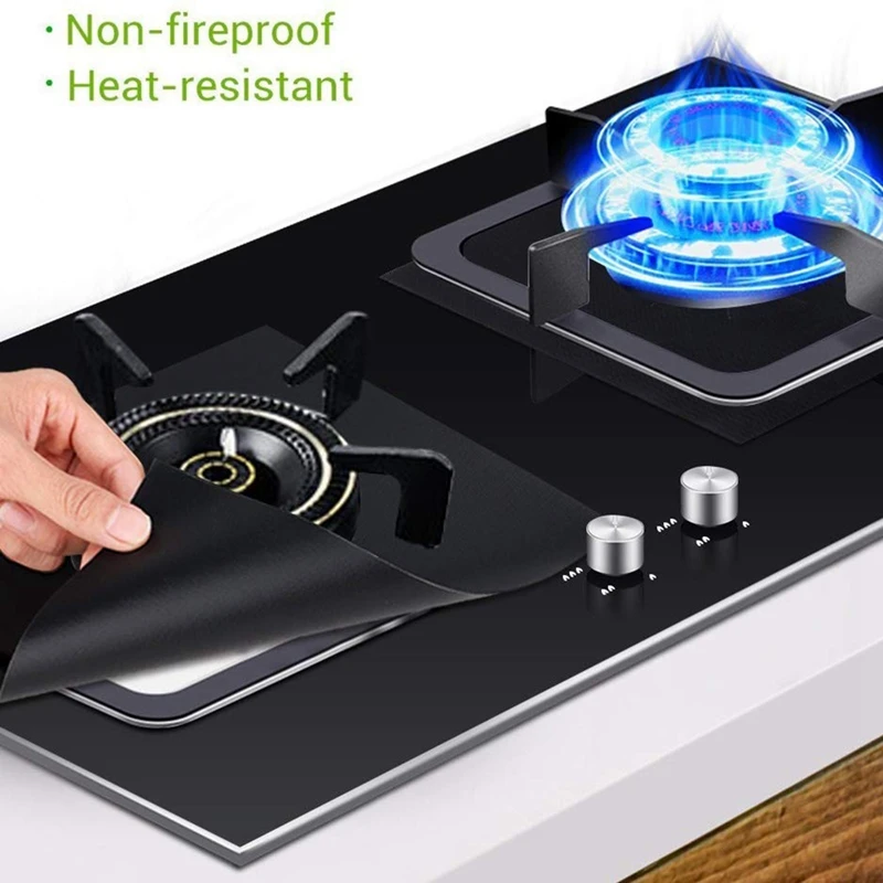 Stove Burner Covers,Gas Hood, Gas Burner Burner Liner, Non-Stick Reusable Gas Stove Top Cover, Suitable for Kitchen, Cut, Easy t