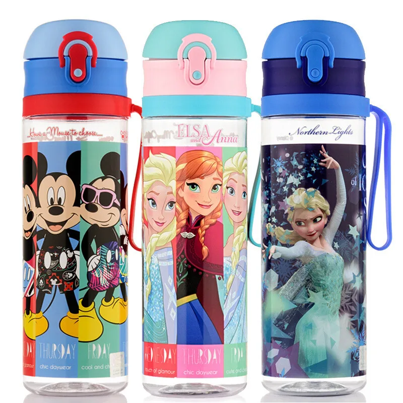 560ML-Disney-Mickey-Frozen-Elsa-Water-Cup-Mummy-Feeding-Baby-Kettle-Potable-Anti-leakage-Water-Bottle