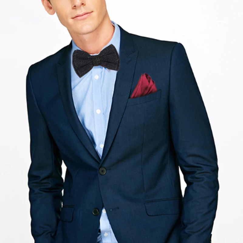 Мужские Блестящие Серебряные бриллиантовые галстуки-бабочки для мальчиков