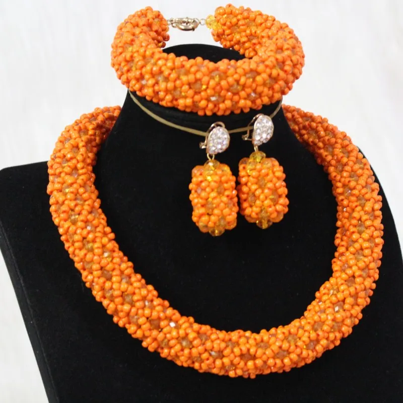 4UJewelry Африканский Свадебный комплект ювелирных изделий Рождественский Большой смелый дизайн Дубай ожерелье набор браслет серьги и ожерелье набор