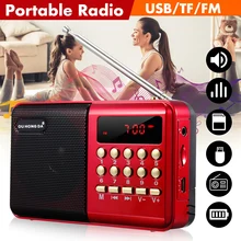 5V DC 3W Mini portátil de bolsillo de LCD Digital altavoz de Radio FM USB TF AUX MP3 jugador para ancianos de alta calidad Radyo nuevo