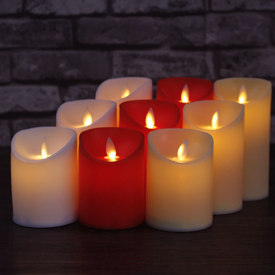 3 шт./компл. светодиодные свечи пластиковые имитация пламени беспламенные